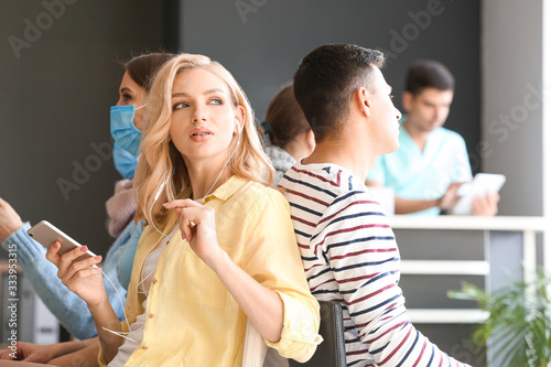 Patients waiting in hall of...