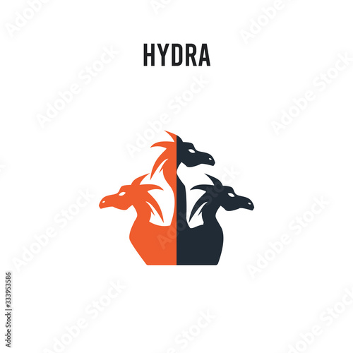 Hydra vector icon on white background. Red and black colored Hydra icon. Simple element illustration sign symbol EPS