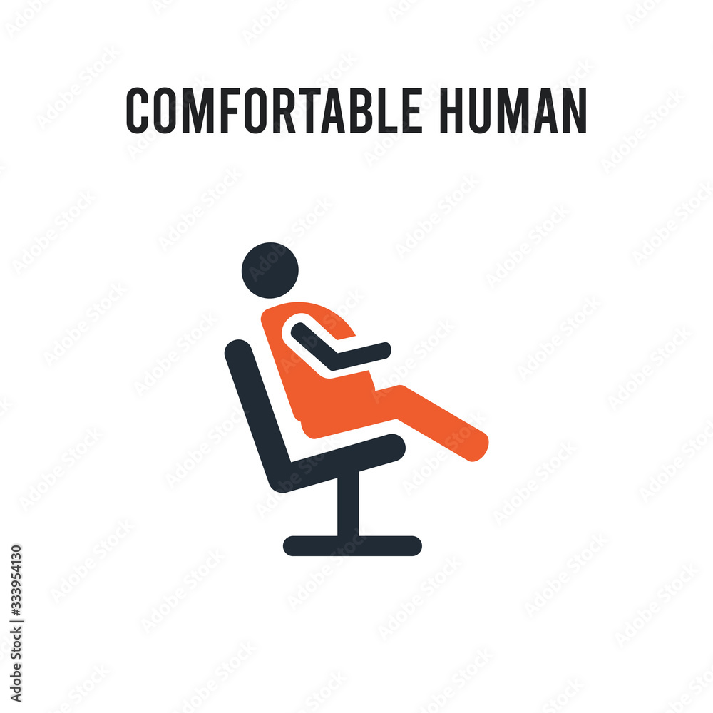 comfortable human vector icon on white background. Red and black colored comfortable human icon. Simple element illustration sign symbol EPS comfortable human vector icon on white background. Red and black colored comfortable human icon. Simple element illustration sign symbol EPS