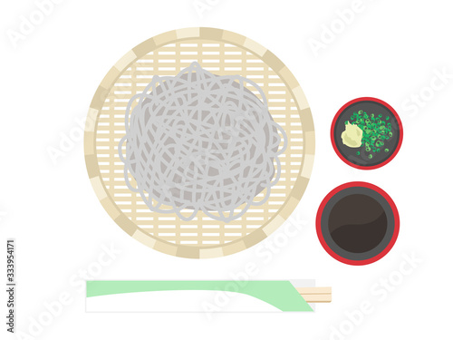 ざるそばのイラスト