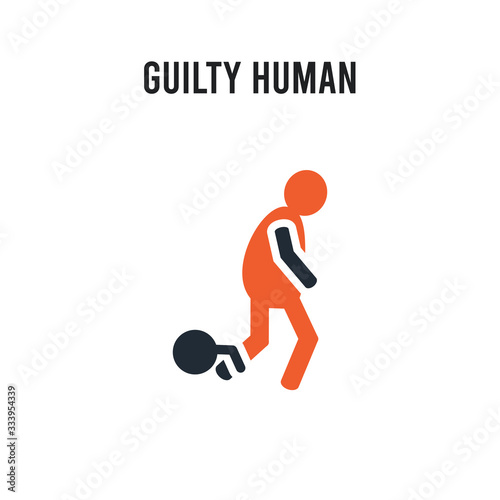 guilty human vector icon on white background. Red and black colored guilty human icon. Simple element illustration sign symbol EPS