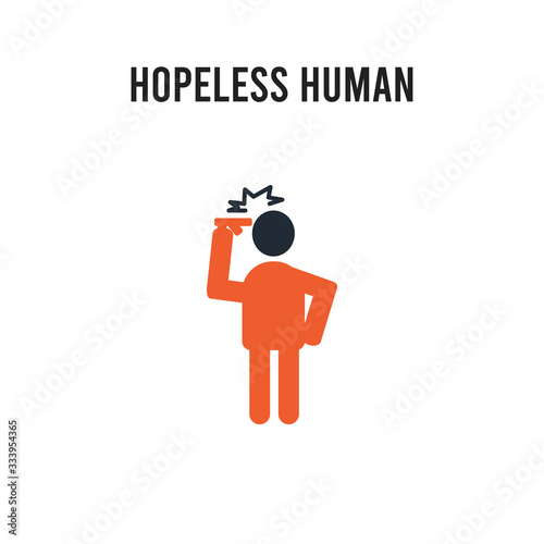 hopeless human vector icon on white background. Red and black colored hopeless human icon. Simple element illustration sign symbol EPS