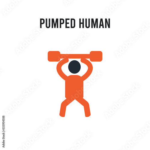 pumped human vector icon on white background. Red and black colored pumped human icon. Simple element illustration sign symbol EPS