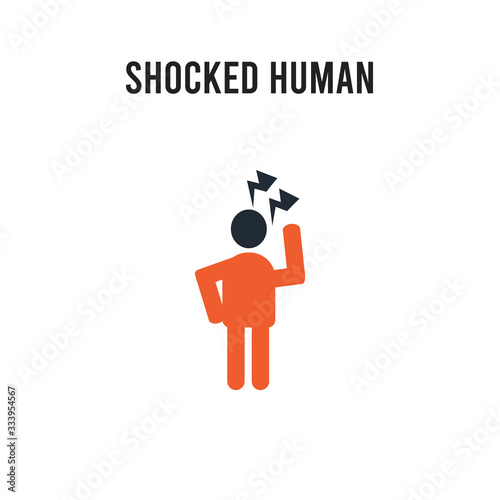 shocked human vector icon on white background. Red and black colored shocked human icon. Simple element illustration sign symbol EPS