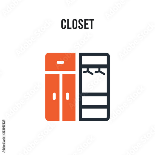 Closet vector icon on white background. Red and black colored Closet icon. Simple element illustration sign symbol EPS