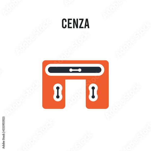 cenza vector icon on white background. Red and black colored cenza icon. Simple element illustration sign symbol EPS photo