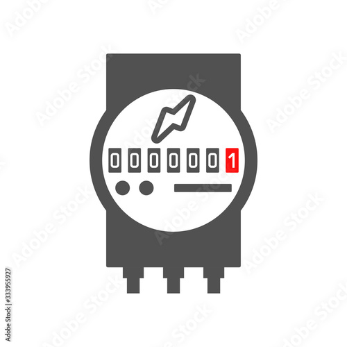 Electric meter icon in flat style.Vector illustration.	