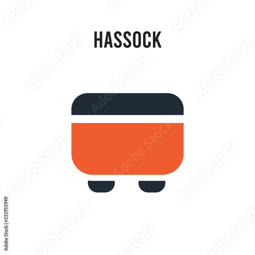 hassock vector icon on white background. Red and black colored hassock icon. Simple element illustration sign symbol EPS