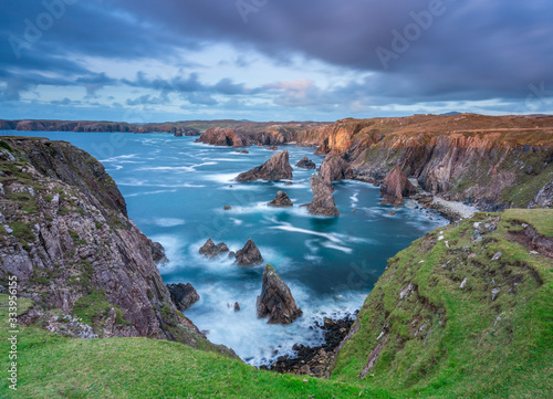 Long Exposure of Sea Stacks of Mangersta Isle of Lewis Outer Hebrides photo