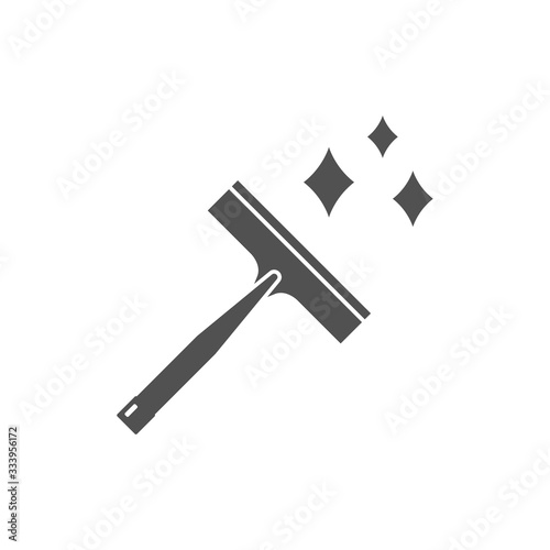 Glass scraper icon in flat style.Vector illustration.