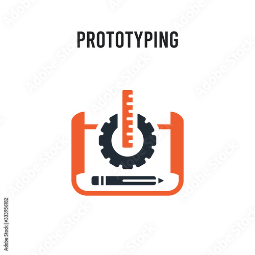 prototyping vector icon on white background. Red and black colored prototyping icon. Simple element illustration sign symbol EPS