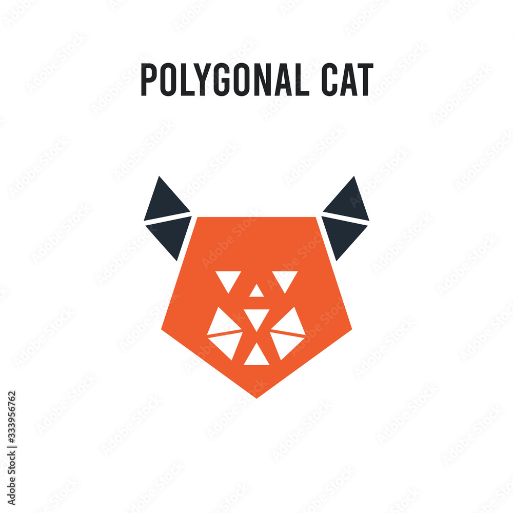 Polygonal cat vector icon on white background. Red and black colored Polygonal cat icon. Simple element illustration sign symbol EPS Polygonal cat vector icon on white background. Red and black colored Polygonal cat icon. Simple element illustration sign symbol EPS