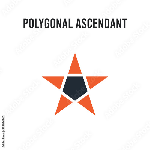 Polygonal ascendant vector icon on white background. Red and black colored Polygonal ascendant icon. Simple element illustration sign symbol EPS