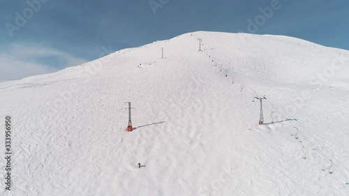 ski lift in mountains
