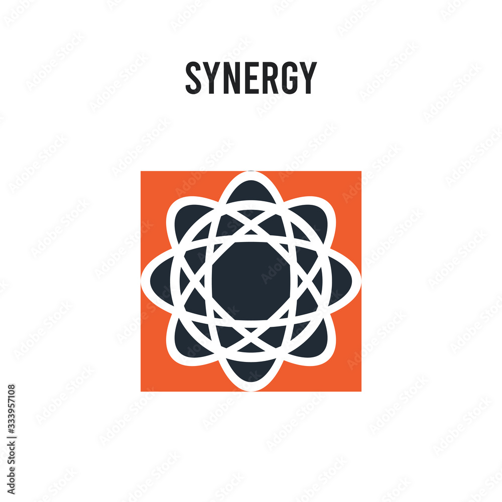 Fototapeta premium Synergy vector icon on white background. Red and black colored Synergy icon. Simple element illustration sign symbol EPS