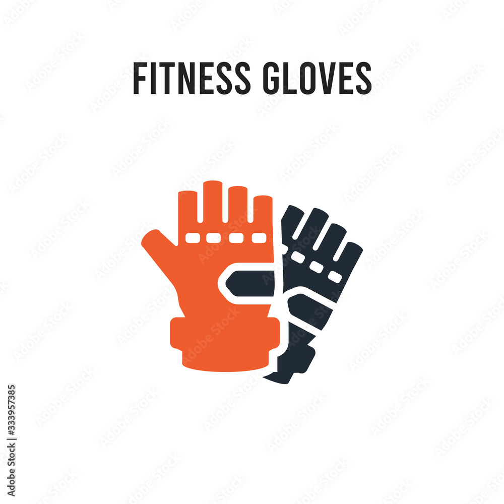 Obraz premium Fitness Gloves vector icon on white background. Red and black colored Fitness Gloves icon. Simple element illustration sign symbol EPS