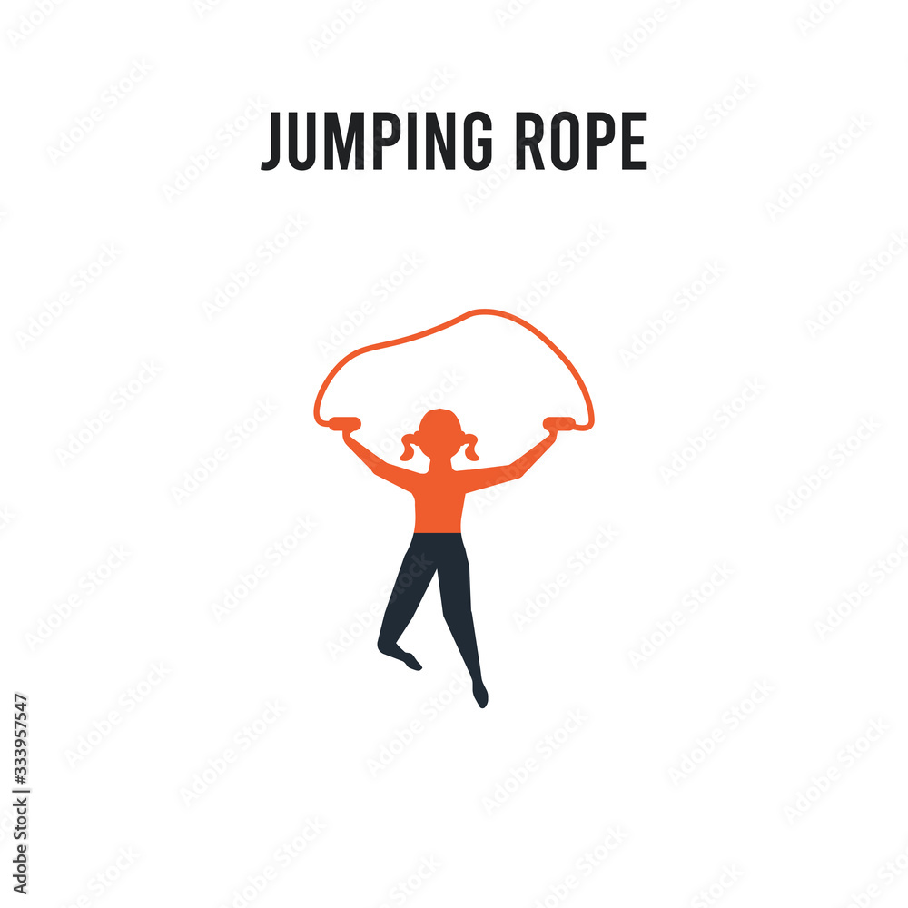 Jumping rope vector icon on white background. Red and black colored Jumping rope icon. Simple element illustration sign symbol EPS Jumping rope vector icon on white background. Red and black colored Jumping rope icon. Simple element illustration sign symbol EPS
