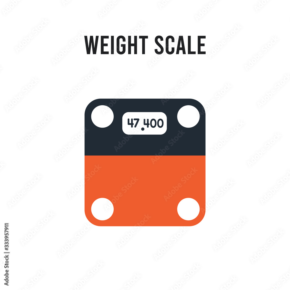 Weight scale vector icon on white background. Red and black colored Weight scale icon. Simple element illustration sign symbol EPS Weight scale vector icon on white background. Red and black colored Weight scale icon. Simple element illustration sign symbol EPS