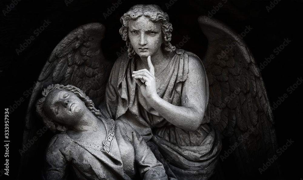 Anjo Da Morte Com Crianças Em Seus Braços Azrael, Azriel, Malak Al-maut,  Conceito De Morte Foto de Stock - Imagem de religioso, livro: 170906002