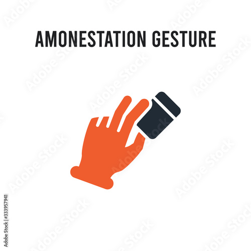 Amonestation gesture vector icon on white background. Red and black colored Amonestation gesture icon. Simple element illustration sign symbol EPS