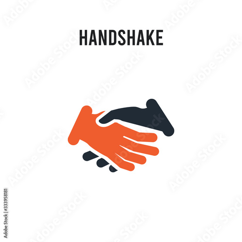 Handshake vector icon on white background. Red and black colored Handshake icon. Simple element illustration sign symbol EPS