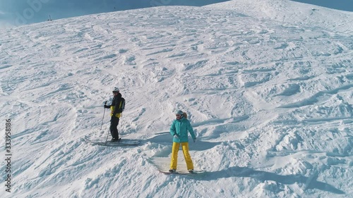 snowboarder on ski slope