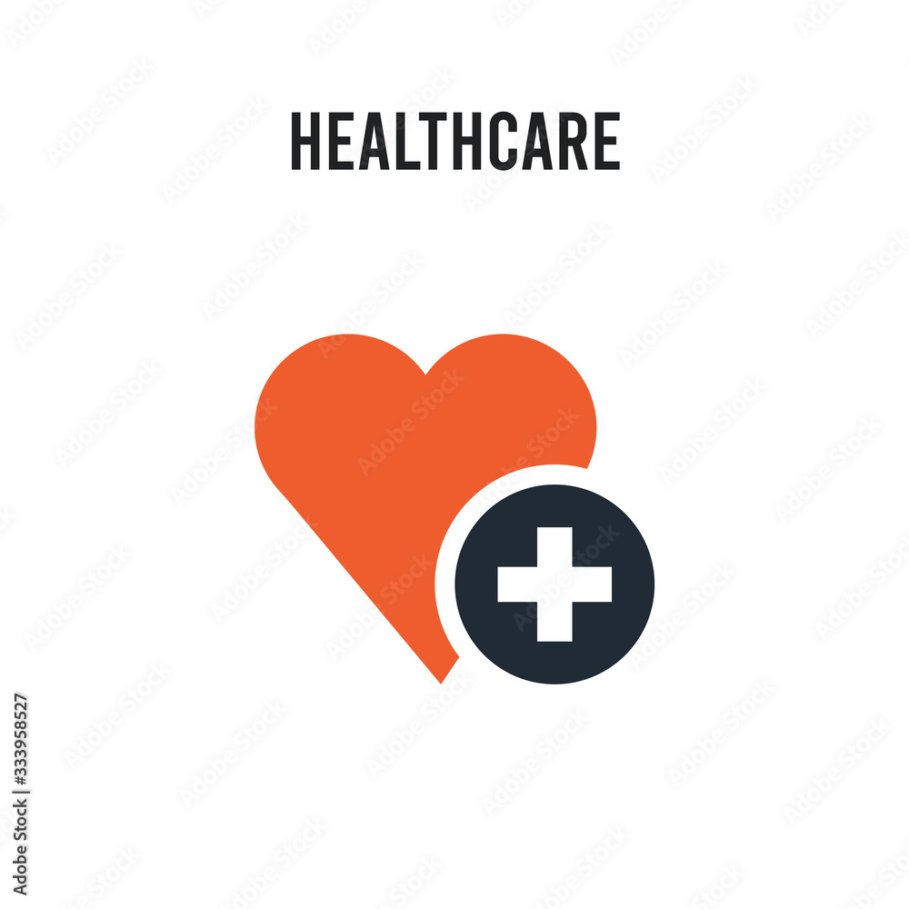 Healthcare vector icon on white background. Red and black colored Healthcare icon. Simple element illustration sign symbol EPS Healthcare vector icon on white background. Red and black colored Healthcare icon. Simple element illustration sign symbol EPS