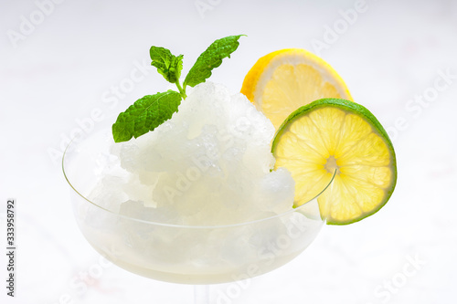 lemon and lime sorbet sorbet with mint