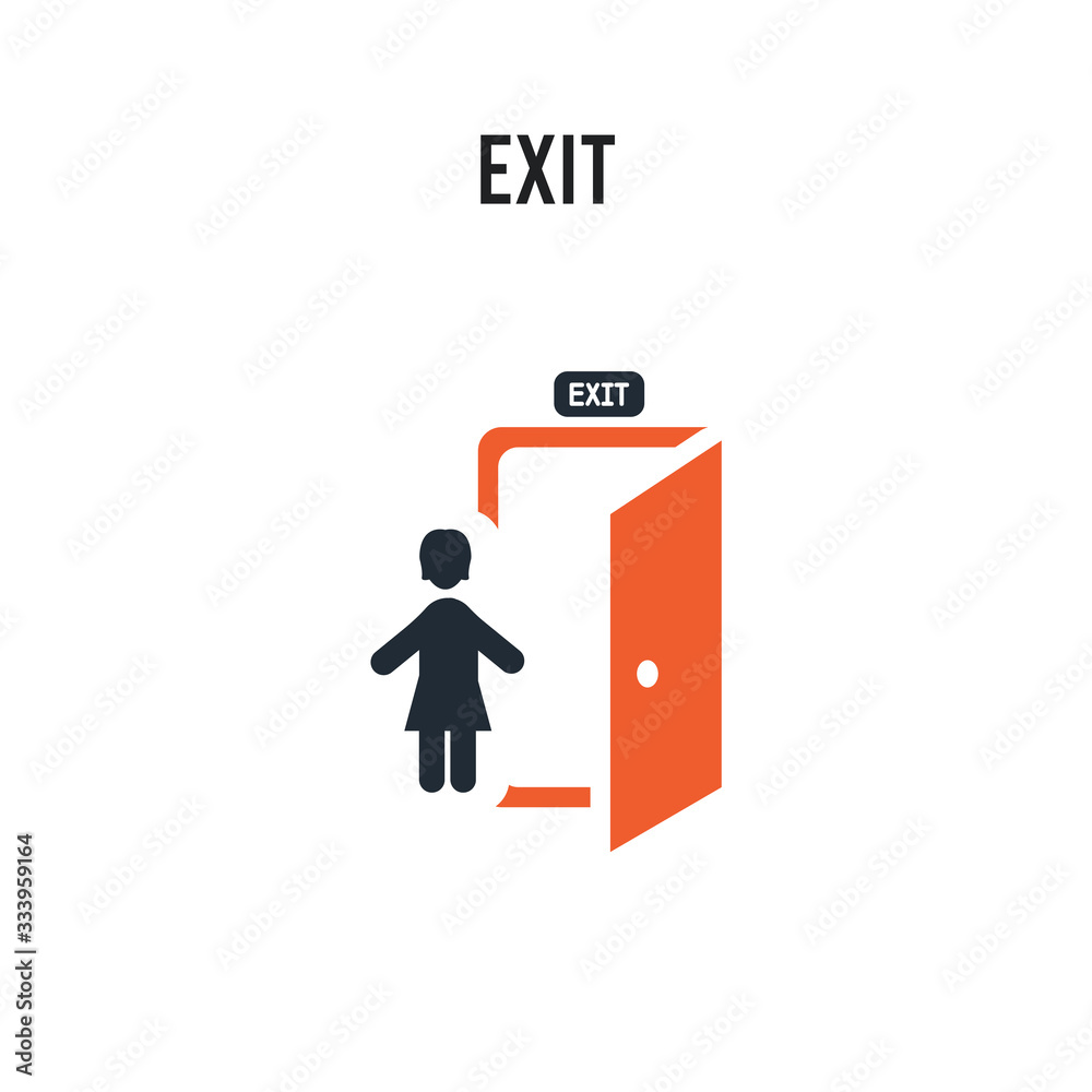 Exit vector icon on white background. Red and black colored Exit icon. Simple element illustration sign symbol EPS Exit vector icon on white background. Red and black colored Exit icon. Simple element illustration sign symbol EPS