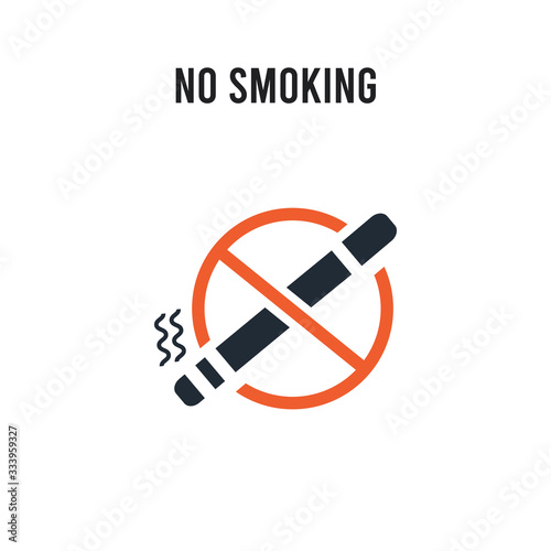 No smoking vector icon on white background. Red and black colored No smoking icon. Simple element illustration sign symbol EPS