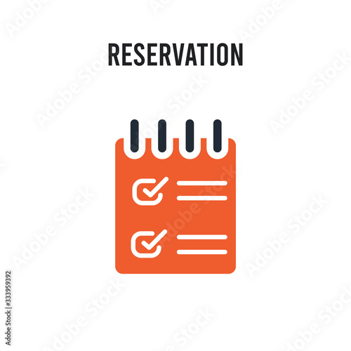 Reservation vector icon on white background. Red and black colored Reservation icon. Simple element illustration sign symbol EPS