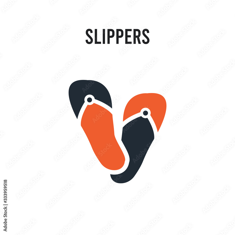Slippers vector icon on white background. Red and black colored Slippers icon. Simple element illustration sign symbol EPS Slippers vector icon on white background. Red and black colored Slippers icon. Simple element illustration sign symbol EPS