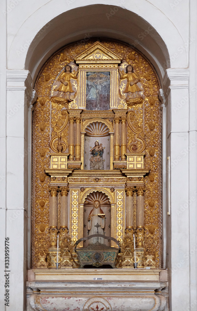St. Anne's Altar at Se cathedral dedicated to Catherine of Alexandria, Old Goa, Goa, India