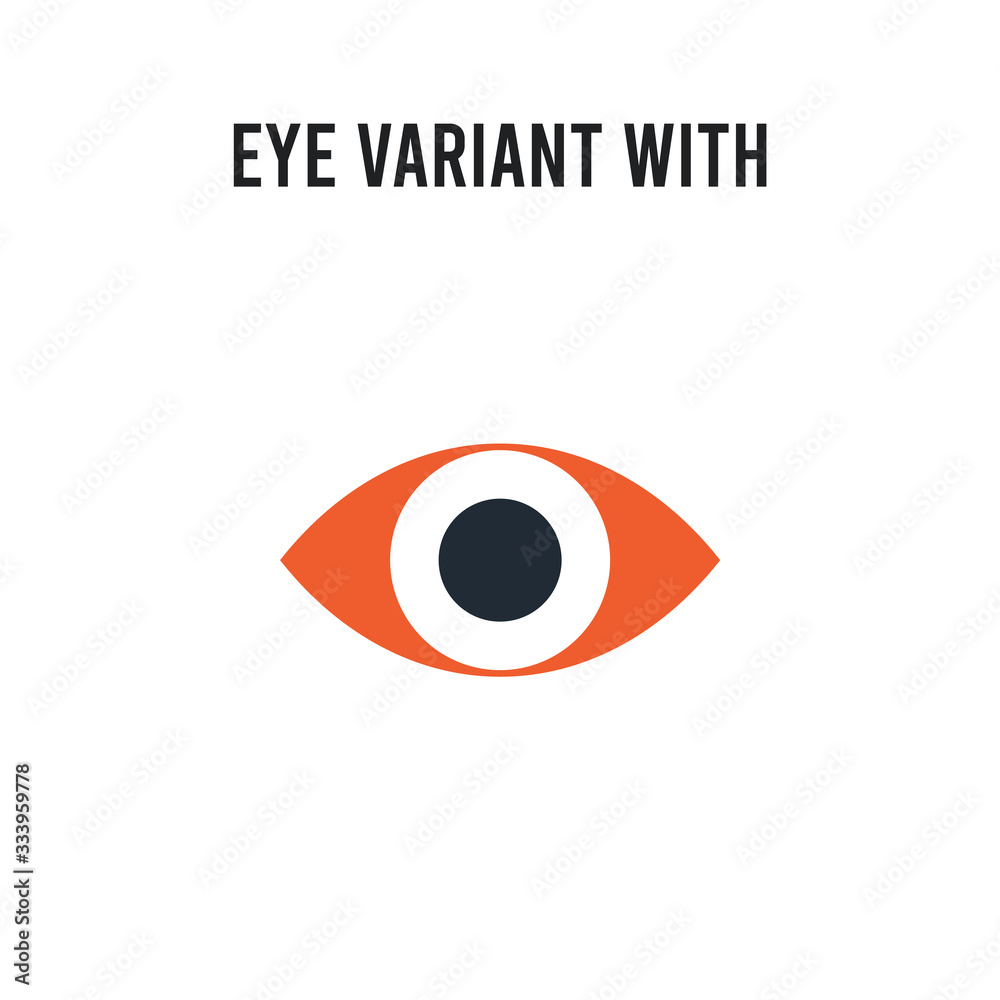 Eye variant with enlarged pupil vector icon on white background. Red and black colored Eye variant with enlarged pupil icon. Simple element illustration sign symbol EPS
