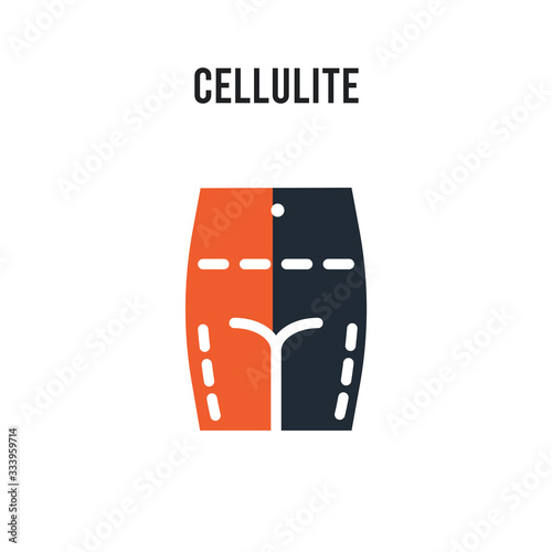 Cellulite vector icon on white background. Red and black colored Cellulite icon. Simple element illustration sign symbol EPS