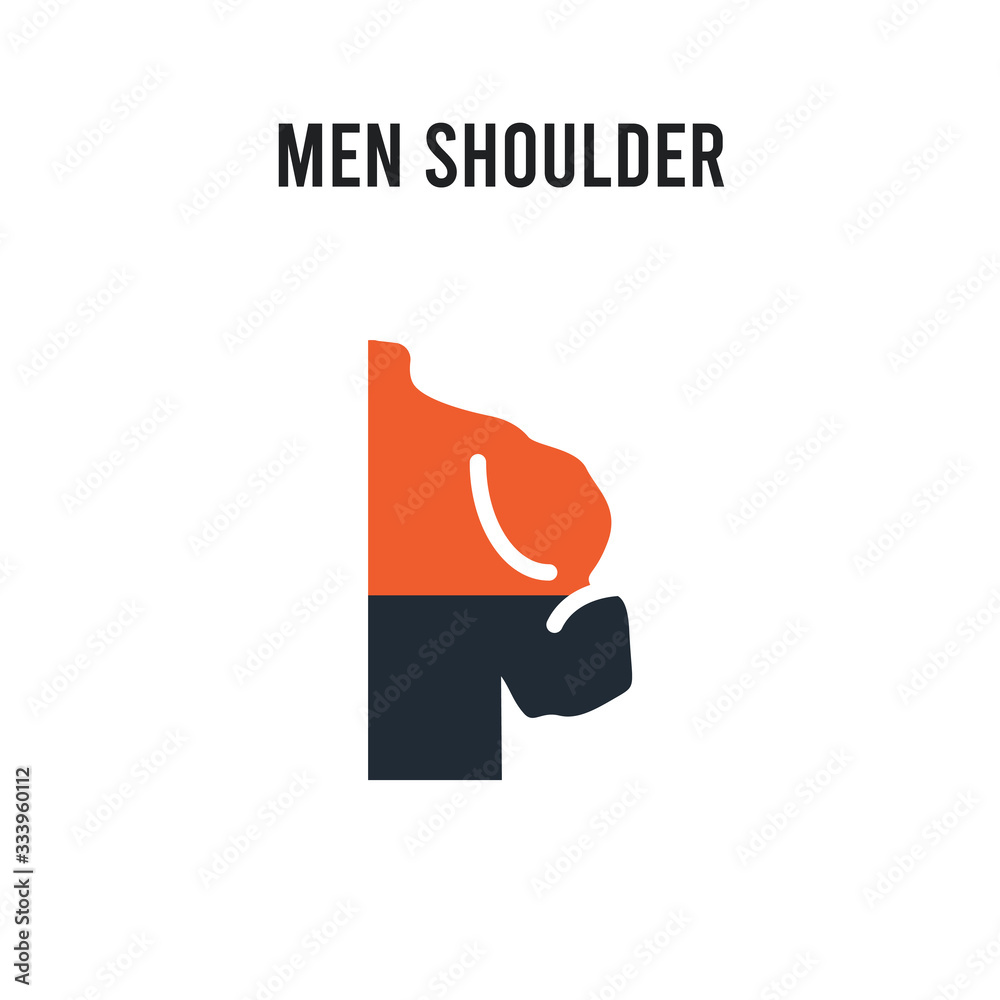 Men Shoulder vector icon on white background. Red and black colored Men Shoulder icon. Simple element illustration sign symbol EPS Men Shoulder vector icon on white background. Red and black colored Men Shoulder icon. Simple element illustration sign symbol EPS