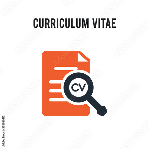 Curriculum vitae vector icon on white background. Red and black colored Curriculum vitae icon. Simple element illustration sign symbol EPS