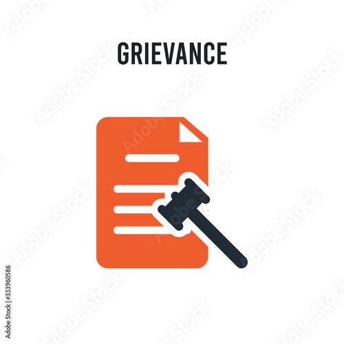 Grievance vector icon on white background. Red and black colored Grievance icon. Simple element illustration sign symbol EPS