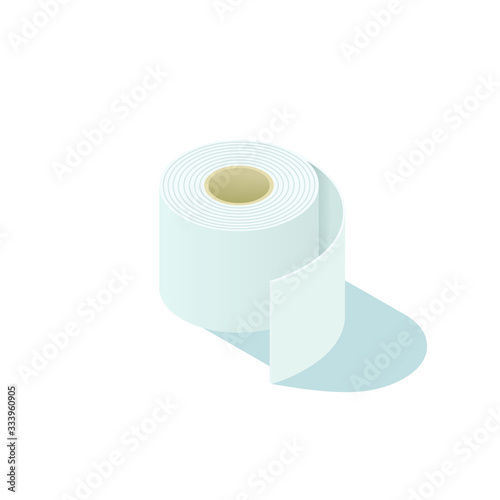 Vector isometric toilet paper tube item 
