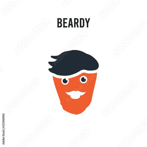 beardy vector icon on white background. Red and black colored beardy icon. Simple element illustration sign symbol EPS