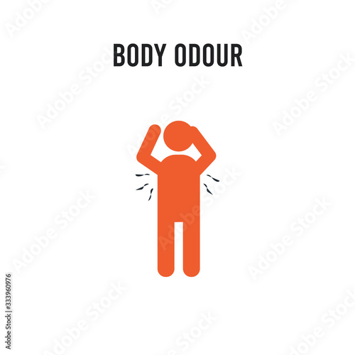 body odour vector icon on white background. Red and black colored body odour icon. Simple element illustration sign symbol EPS