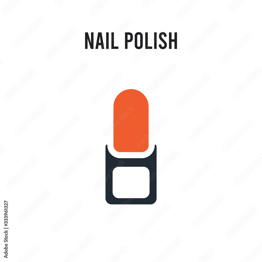 Nail polish vector icon on white background. Red and black colored Nail polish icon. Simple element illustration sign symbol EPS
