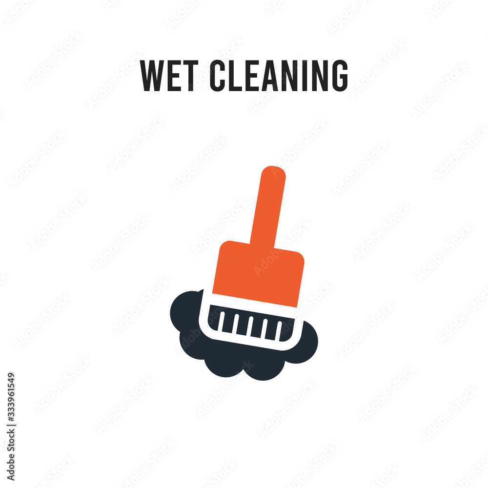 wet cleaning vector icon on white background. Red and black colored wet cleaning icon. Simple element illustration sign symbol EPS