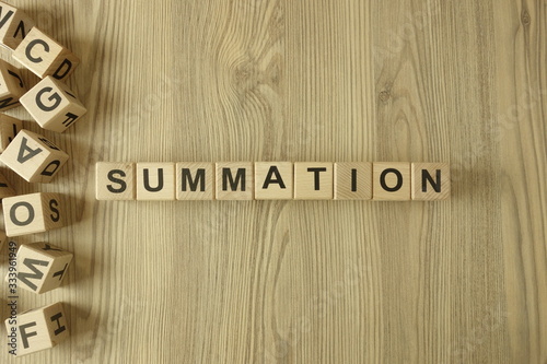 Obraz na płótnie Word summation from wooden blocks