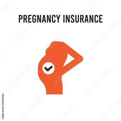 pregnancy insurance vector icon on white background. Red and black colored pregnancy insurance icon. Simple element illustration sign symbol EPS