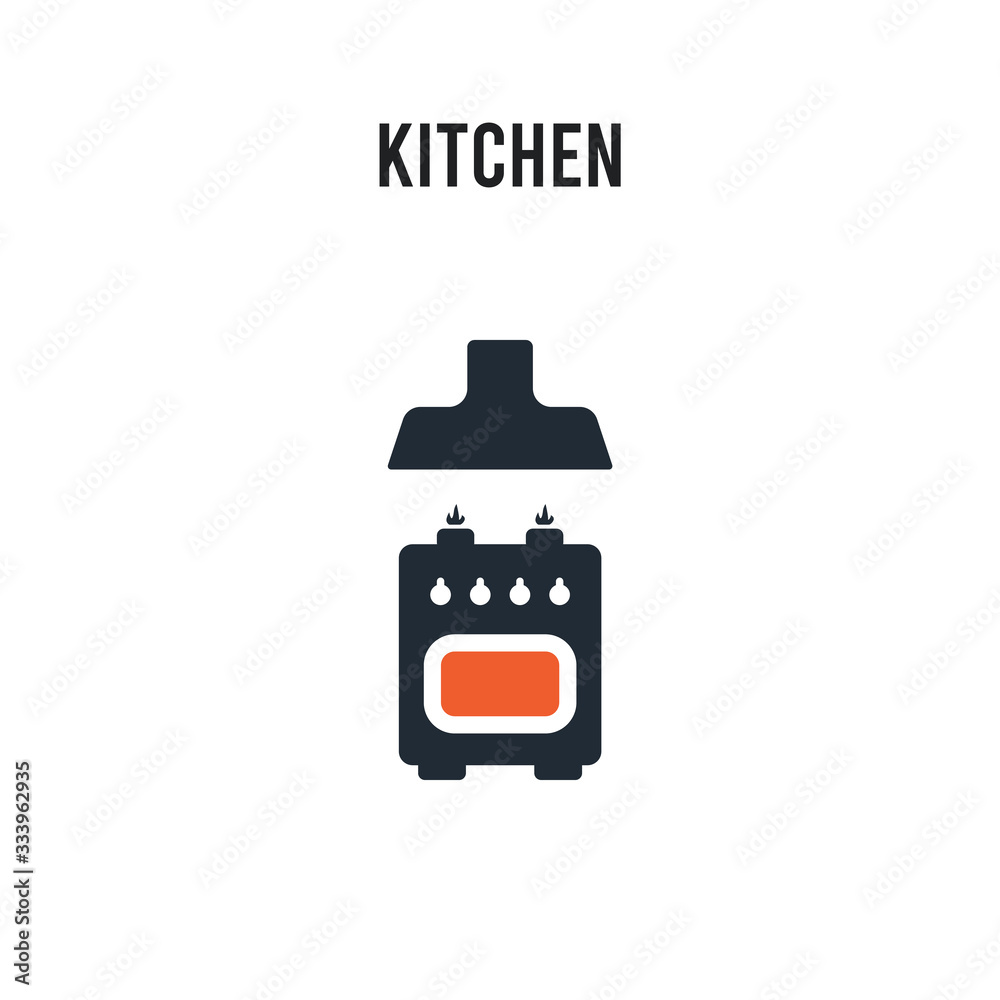 Kitchen vector icon on white background. Red and black colored Kitchen icon. Simple element illustration sign symbol EPS Kitchen vector icon on white background. Red and black colored Kitchen icon. Simple element illustration sign symbol EPS