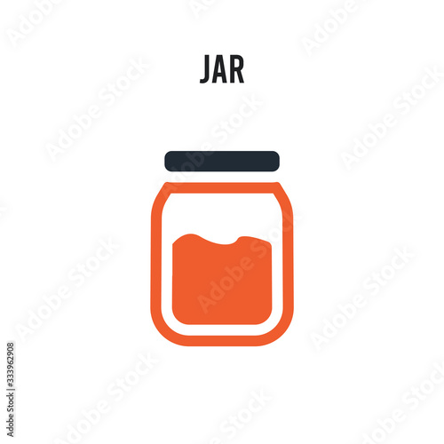 jar vector icon on white background. Red and black colored jar icon. Simple element illustration sign symbol EPS