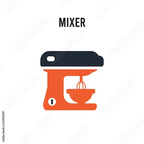 Mixer vector icon on white background. Red and black colored Mixer icon. Simple element illustration sign symbol EPS