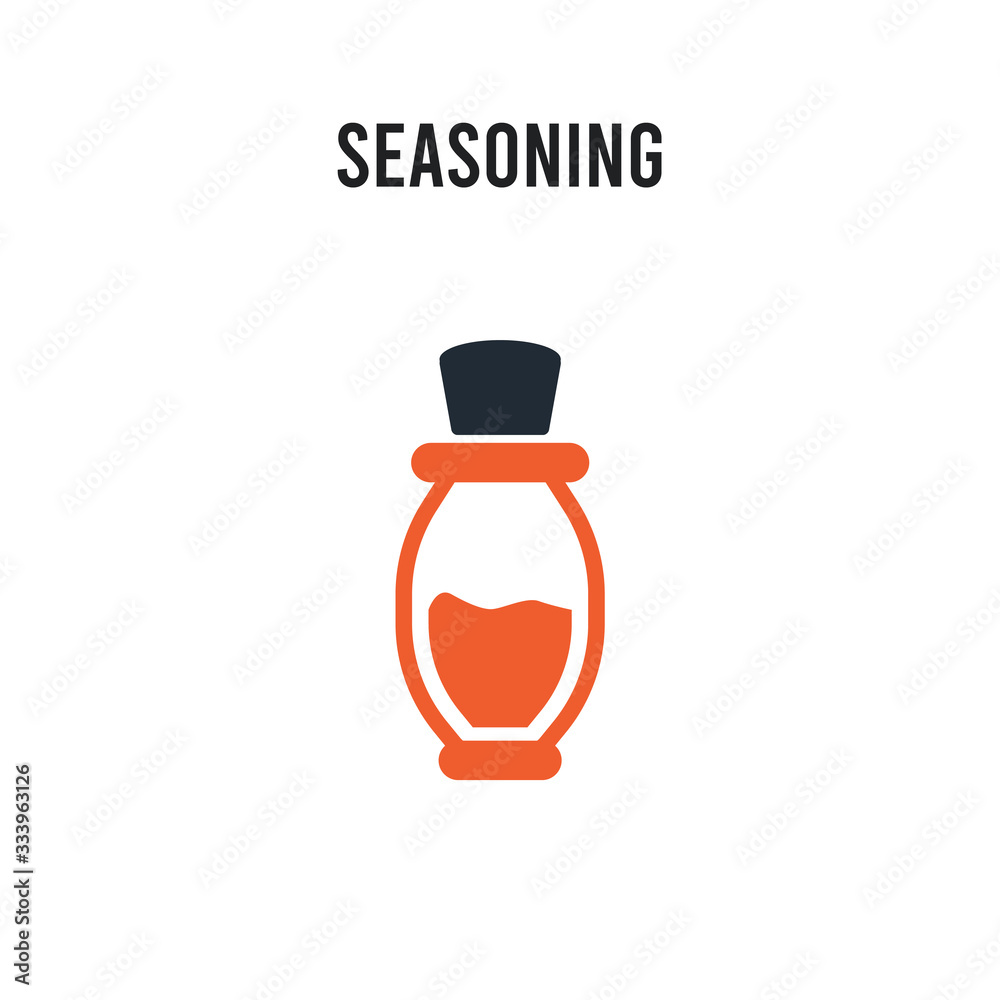 Seasoning vector icon on white background. Red and black colored Seasoning icon. Simple element illustration sign symbol EPS Seasoning vector icon on white background. Red and black colored Seasoning icon. Simple element illustration sign symbol EPS