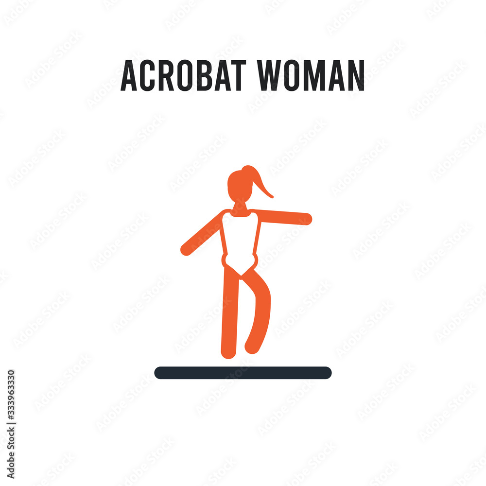 Fotografie Acrobat Woman vector icon on white background